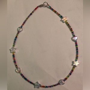 Rainbow beaded choker